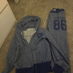 Victoria's Secret PINK Zip up & Sweatpants set